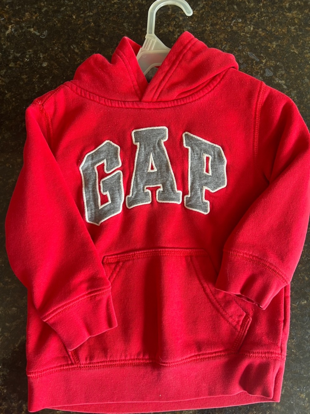 GAP 2 years Red Hoodie with Gray Logo